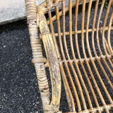 Vintage rattan armchair, 1960
