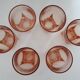 Set of 6 vintage old pink glasses