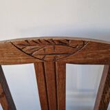 Wooden and cane chair. Carved wooden chair with cane seat.