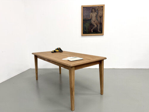 Campaign table in oak and pine, 1970s