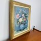 Tableau nature morte bouquet de fleurs, cadre doré