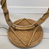 Louis Sognot vintage rattan floor lamp