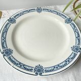 Vintage pedestal dish Blue iron earth Salins model Arbois Ennege