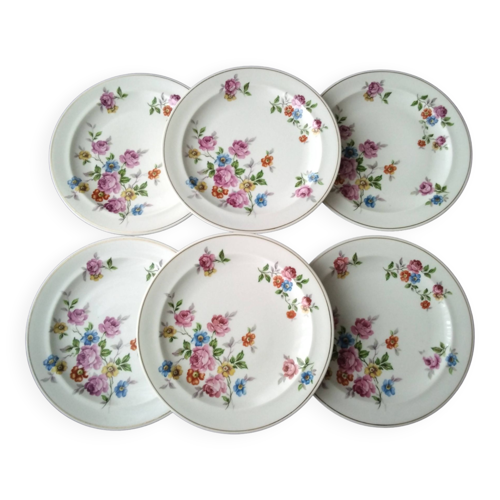6 Limoges porcelain dessert plates Raynaud é Cie