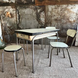Formica and chrome extension table 2 stools 2 chairs