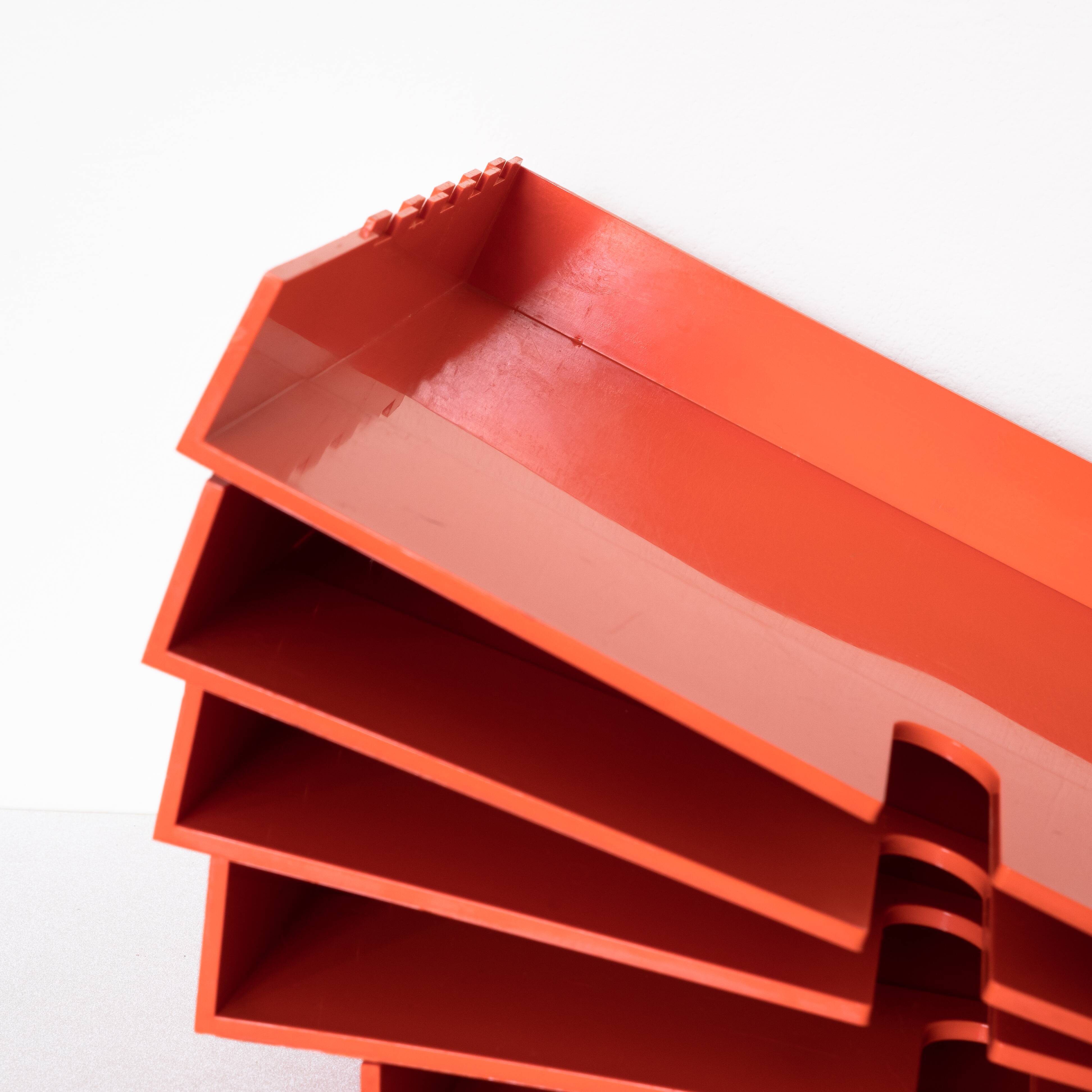 Orange office benches