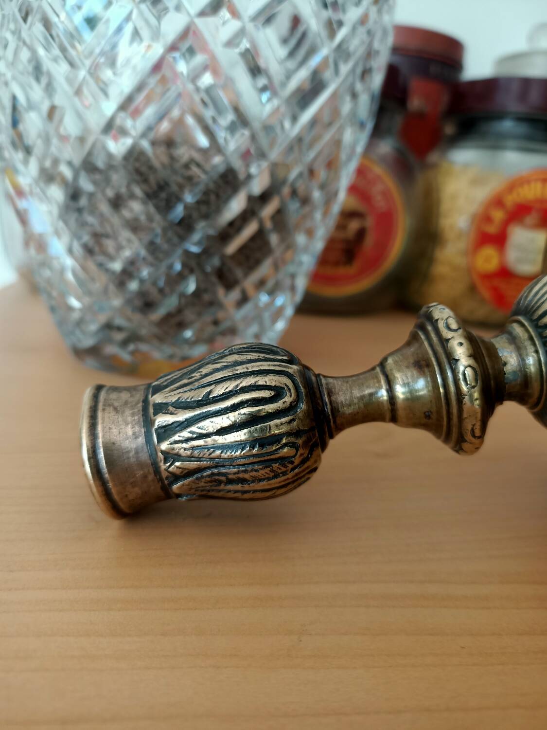 Antique bronze candlestick