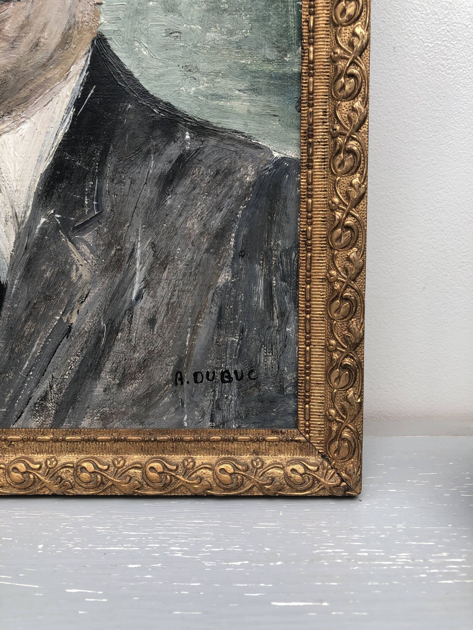 Portrait of a man in a suit, oil painting on canvas