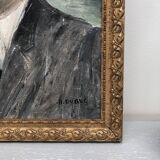 Portrait of a man in a suit, oil painting on canvas