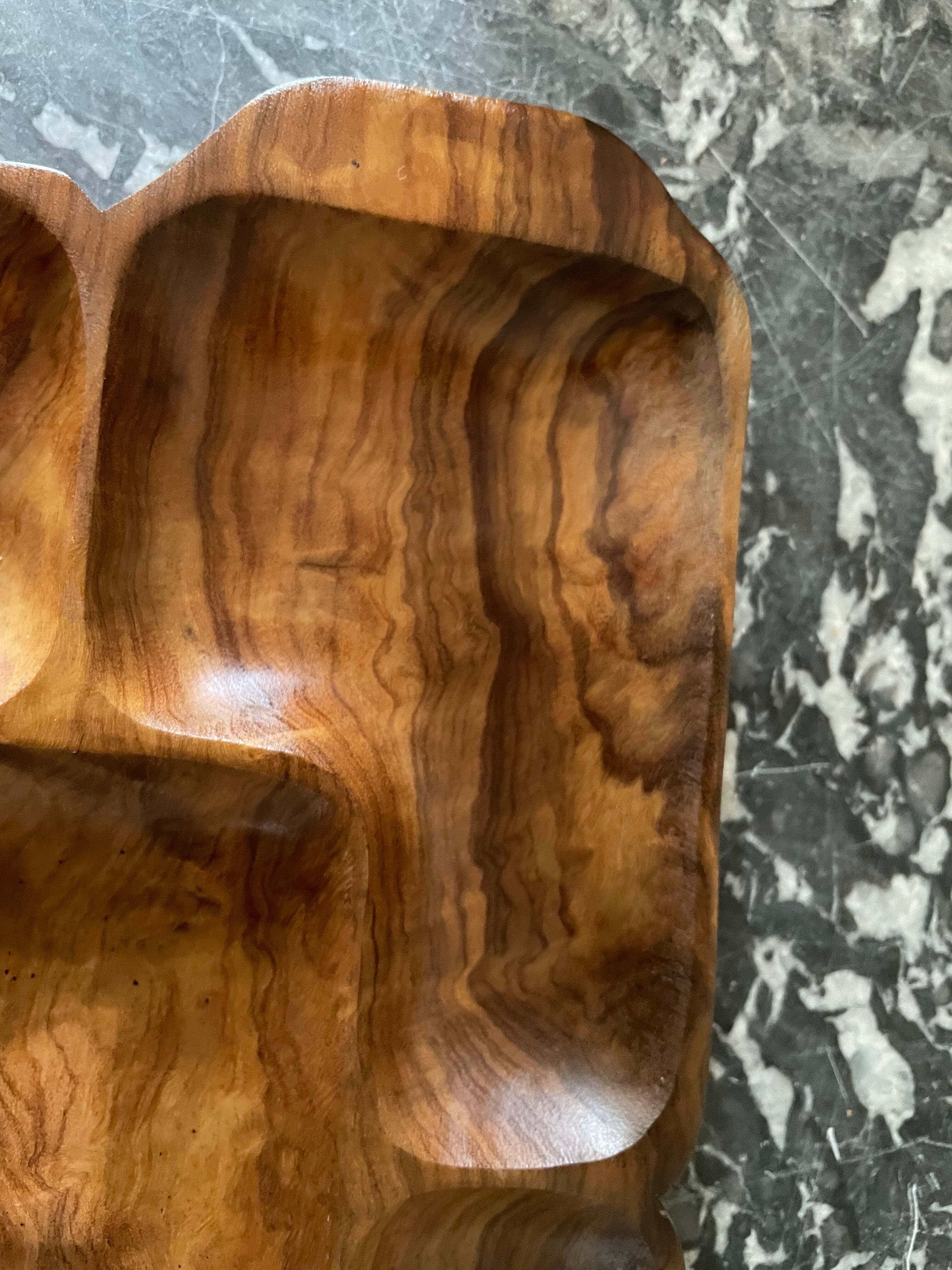 Wooden compartmentalized dish