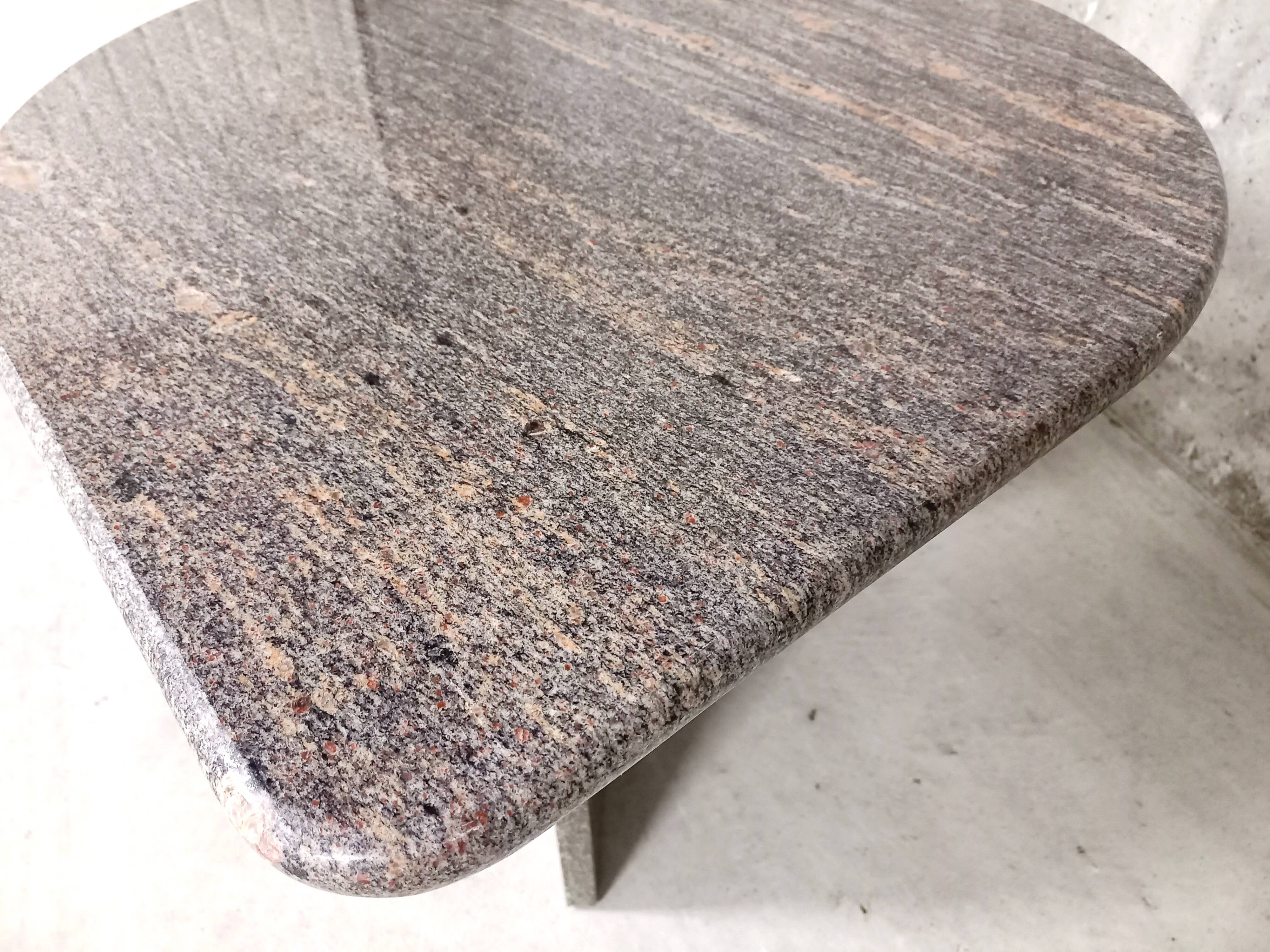 Vintage coffee table in gray granite 70s