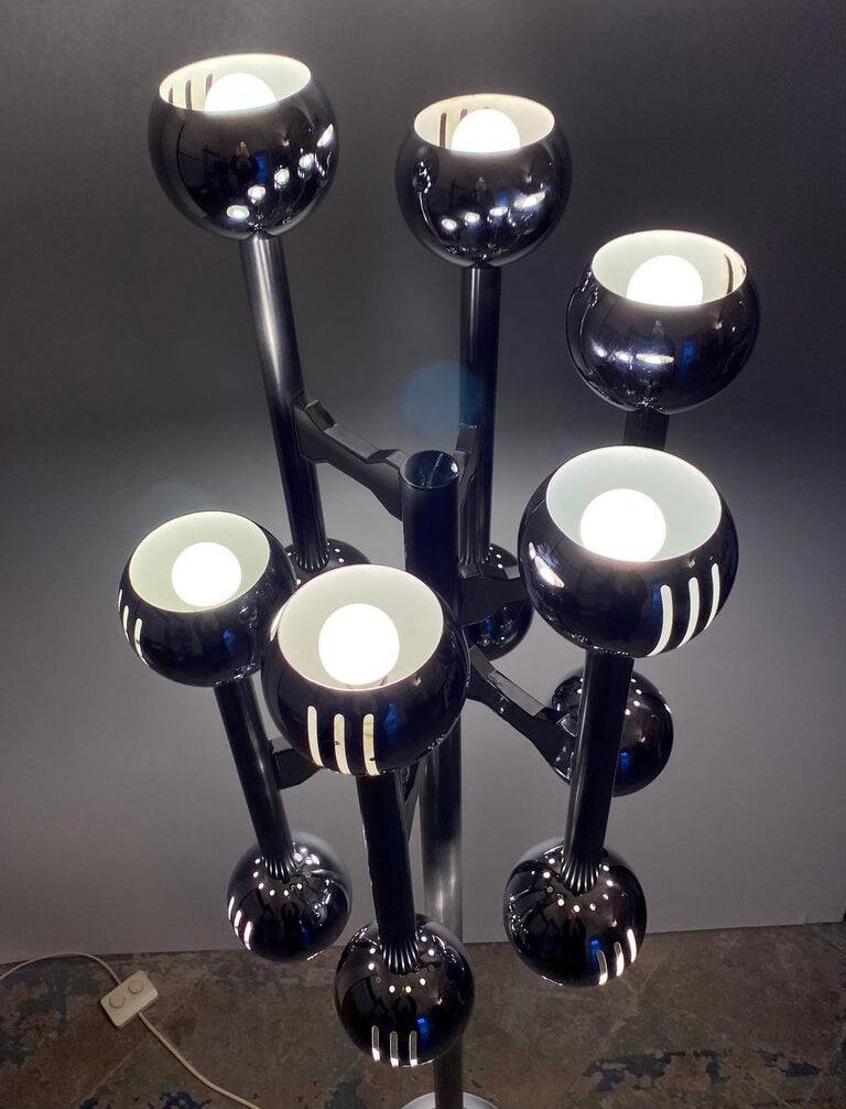 Lampadaire Space Age chromé, Italie 1970
