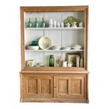 Two-body sideboard, bookcase, dresser in restored solid oak