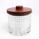 Vintage glass and teak candy box