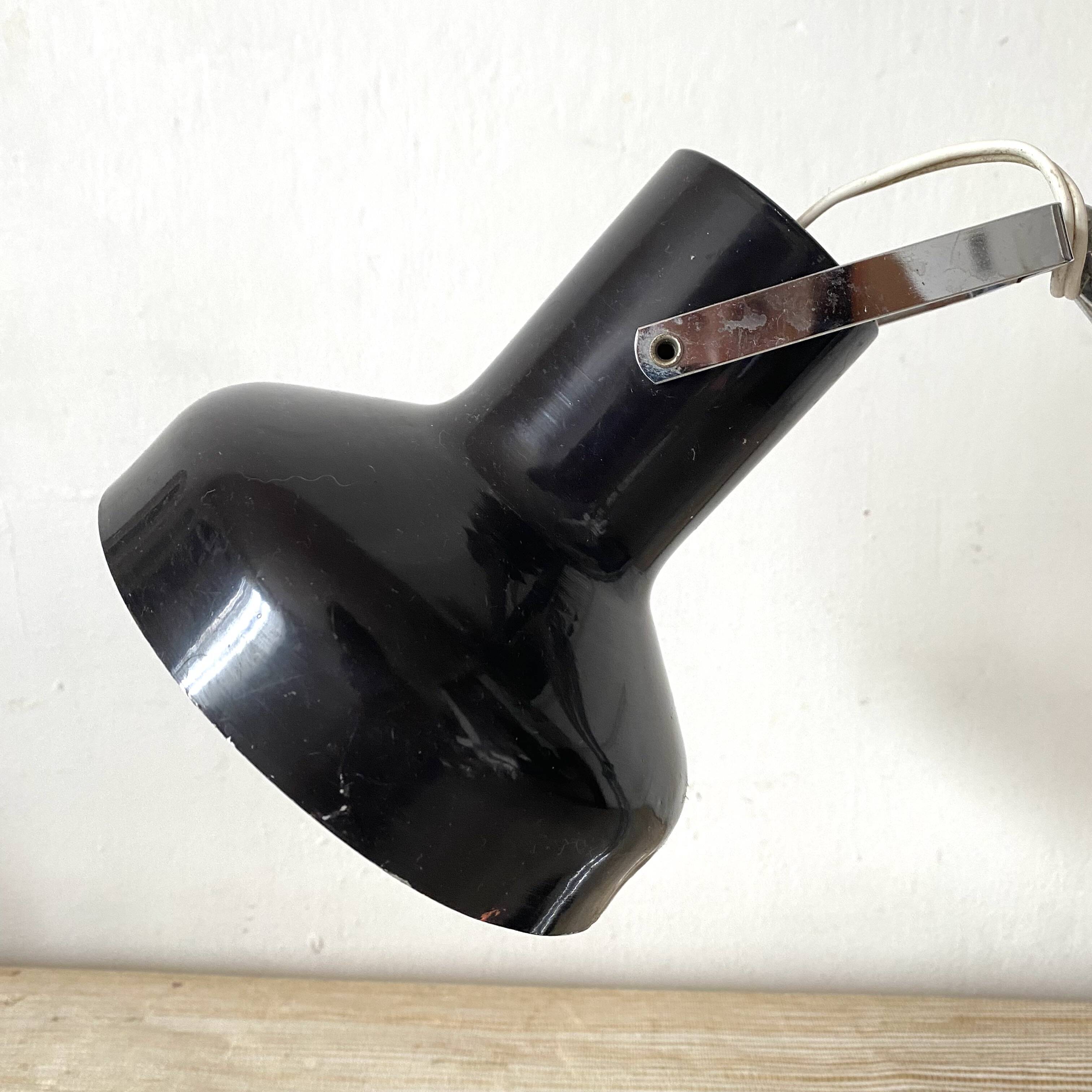 Adjustable metal and chrome desk lamp, 1960s-70s