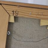 Original Swedish modernist oil on canvas from 1989 "Boats"