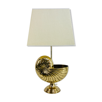 Table lamp shell shape, brass, France, 70s.