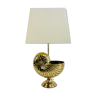 Table lamp shell shape, brass, France, 70s.