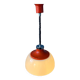 Suspension Space Age massive in white plexiglass Mid-Century with a red top cap.