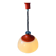 Suspension Space Age massive in white plexiglass Mid-Century with a red top cap.