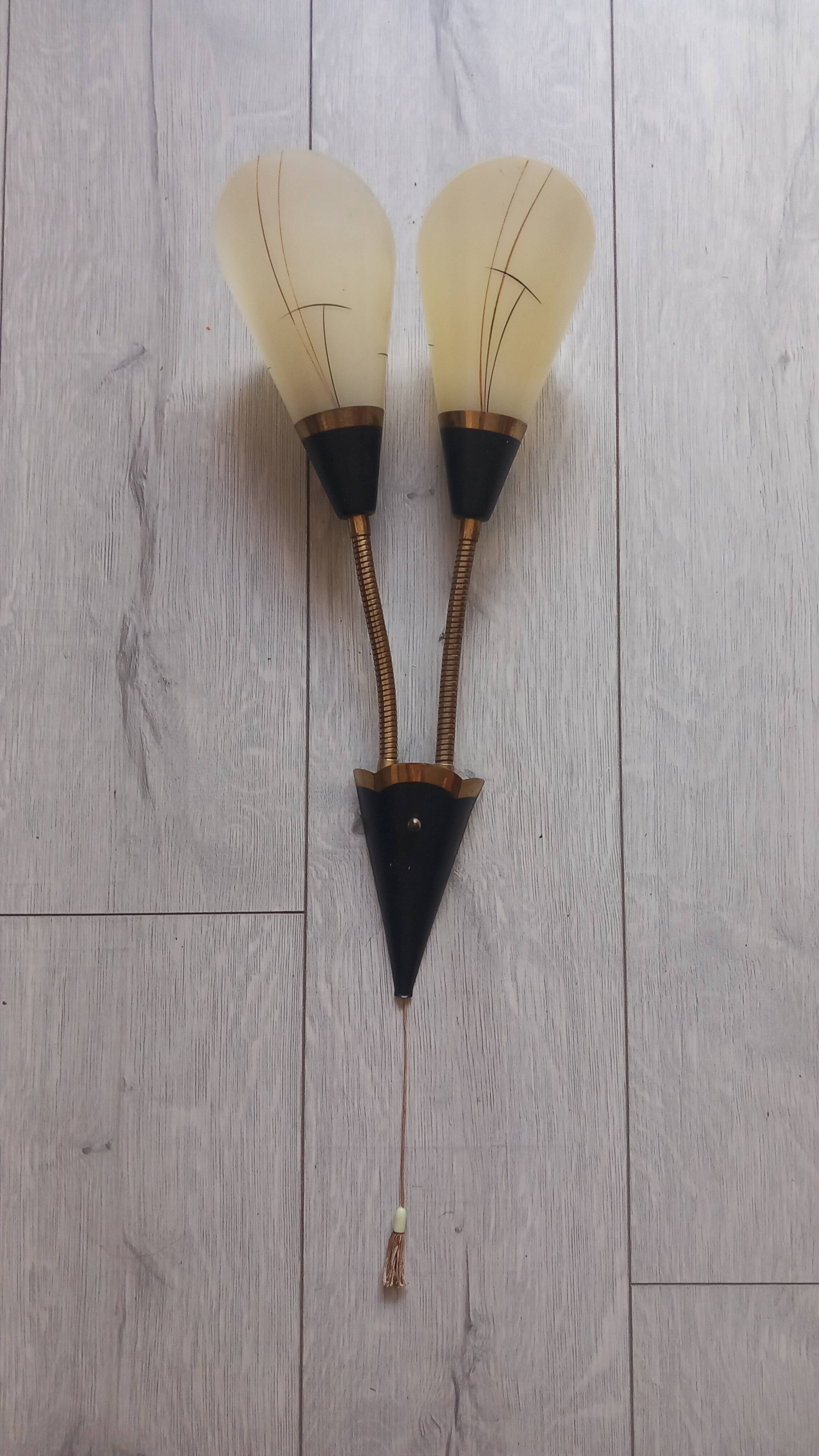 Mid-century glass wall lamp