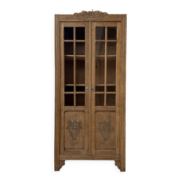 Vitrine parisienne art déco en chêne (rénovée)