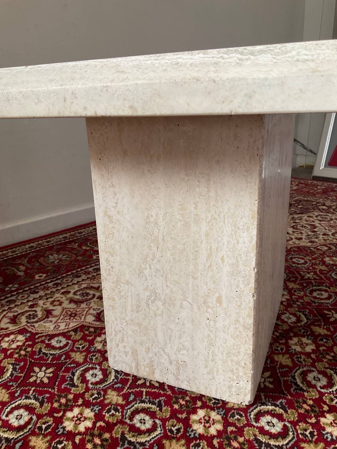 Duo of vintage travertine coffee tables and side tables