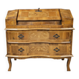 Scrétaire commode galbé marqueté