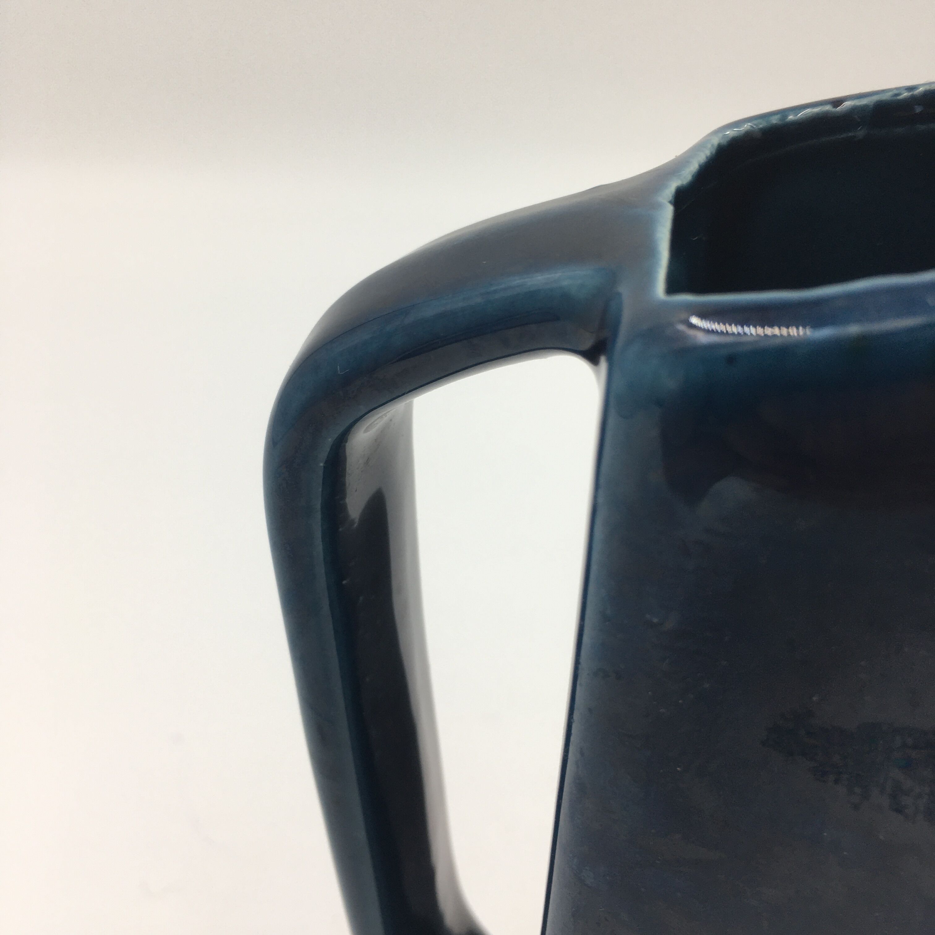 Square blue ceramic jug