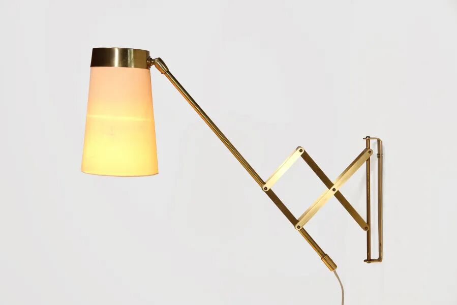 Brass wall lamp by Th. Valentiner, 1950