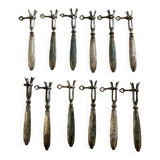 12 rib sleeves. Solid silver-filled handles. France