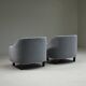 Set of 2 ice blue Mohair lounge chairs, 1950s Italy.