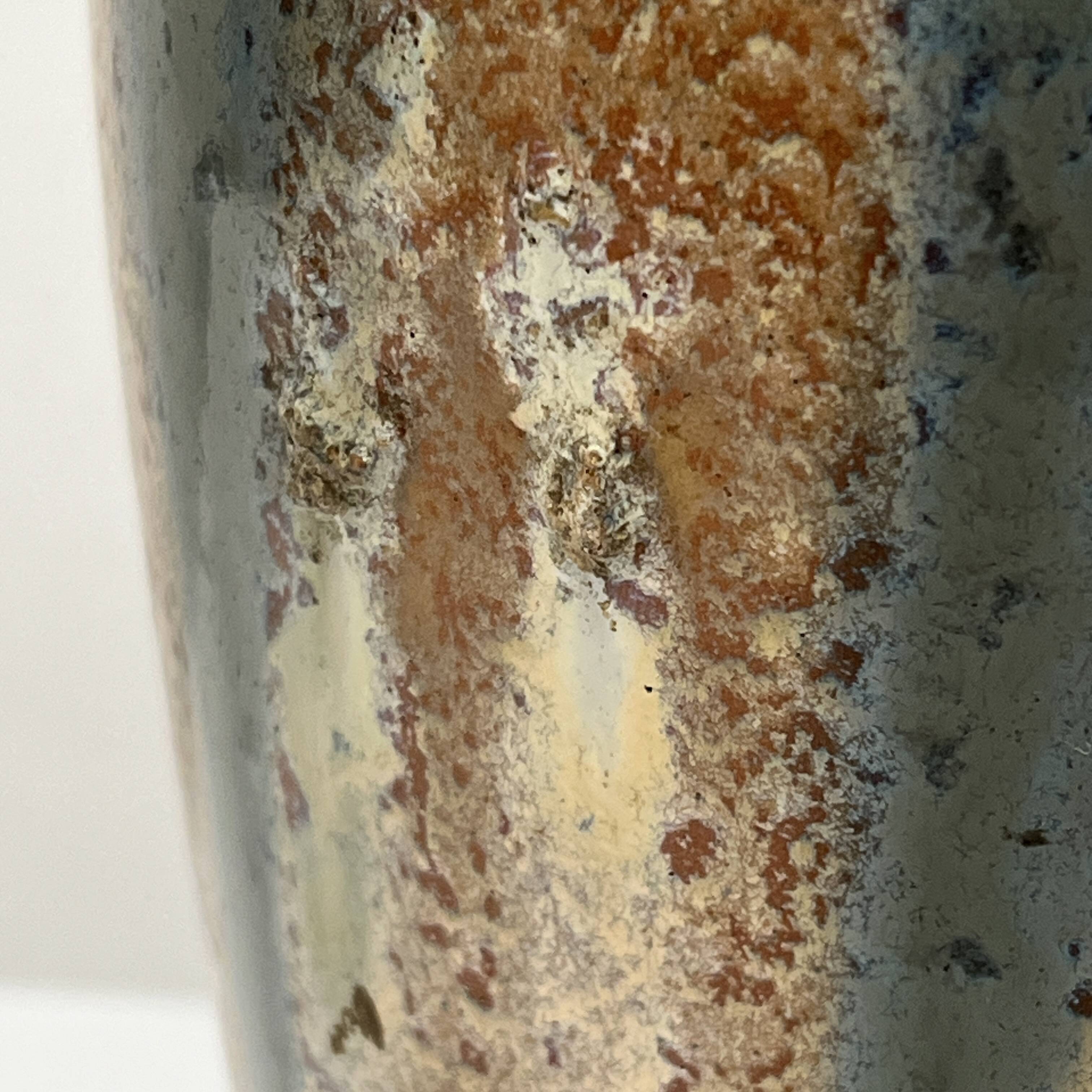 Pierrefonds Greber Delaherche style flamed stoneware vase