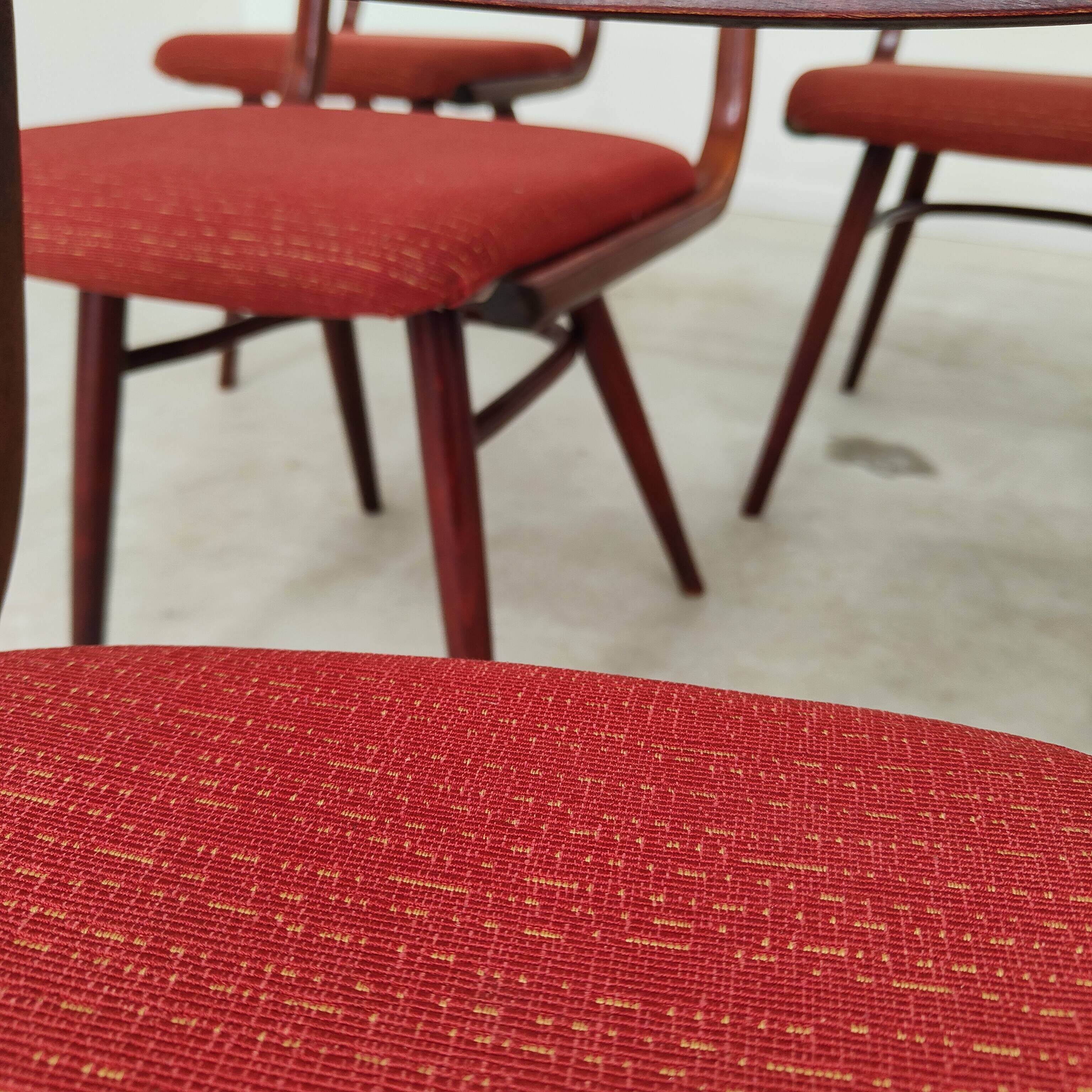 Lot de 6 chaises Jitona Sobeslav , Tchécoslovaquie 1960