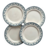 4 flat ironstone plates “Empire” Salins