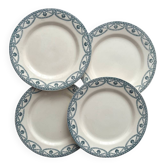 4 flat ironstone plates “Empire” Salins