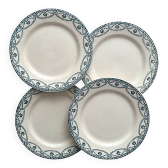 4 assiettes plates en terre de fer « Empire » Salins