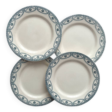 4 assiettes plates en terre de fer « Empire » Salins