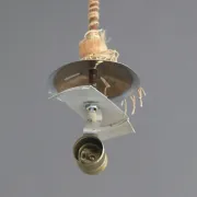Art Deco pendant light with coiled rod, marbled effect, metal and brass pendant - 1930s