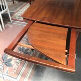 Table extensible en acajou par Jacques Hauville, années 70