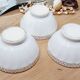 Set 3 bols faience blanc et or