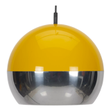 Yellow and chrome space age pendant lamp