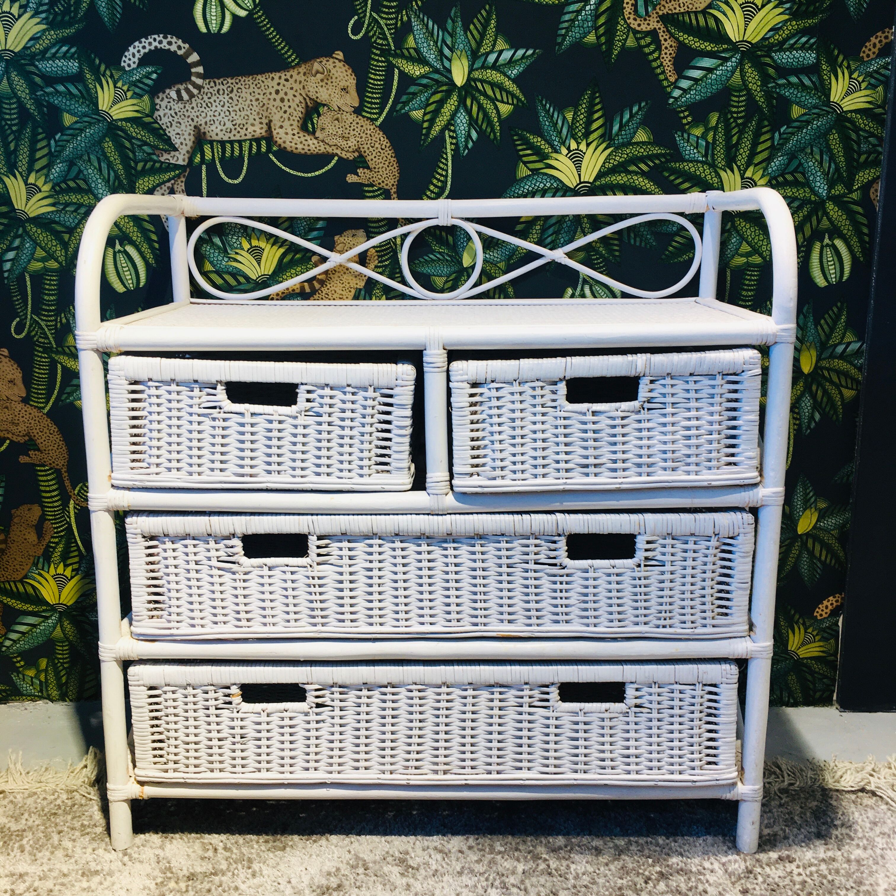 Commode rotin 4 tiroirs