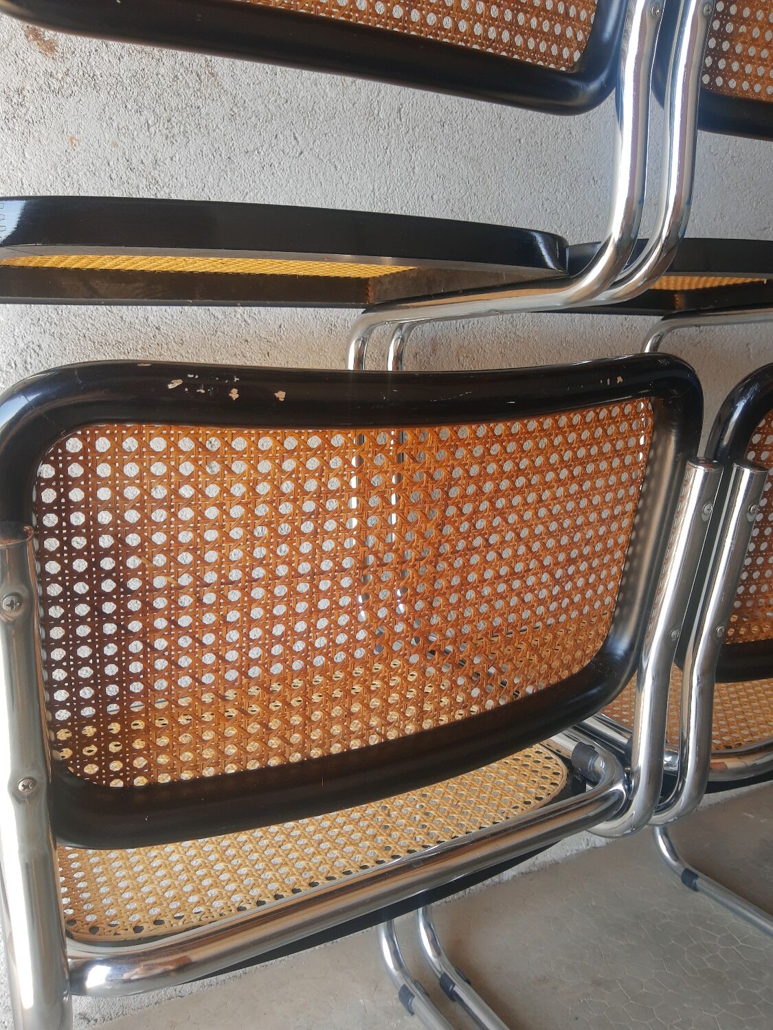 Set of 4 vintage Cesca B32 Marcel Breuer chairs