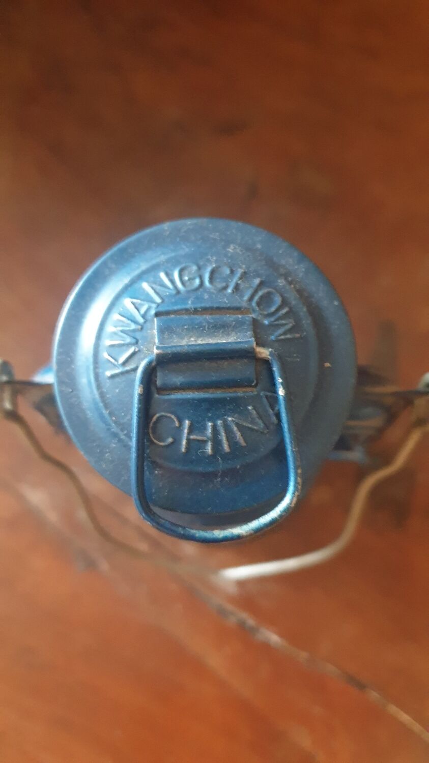 Lampe tempête bleu vintage