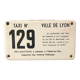 Plaque émaillée de taxi lyonnais