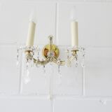 Wall lamps set made of crystal glass