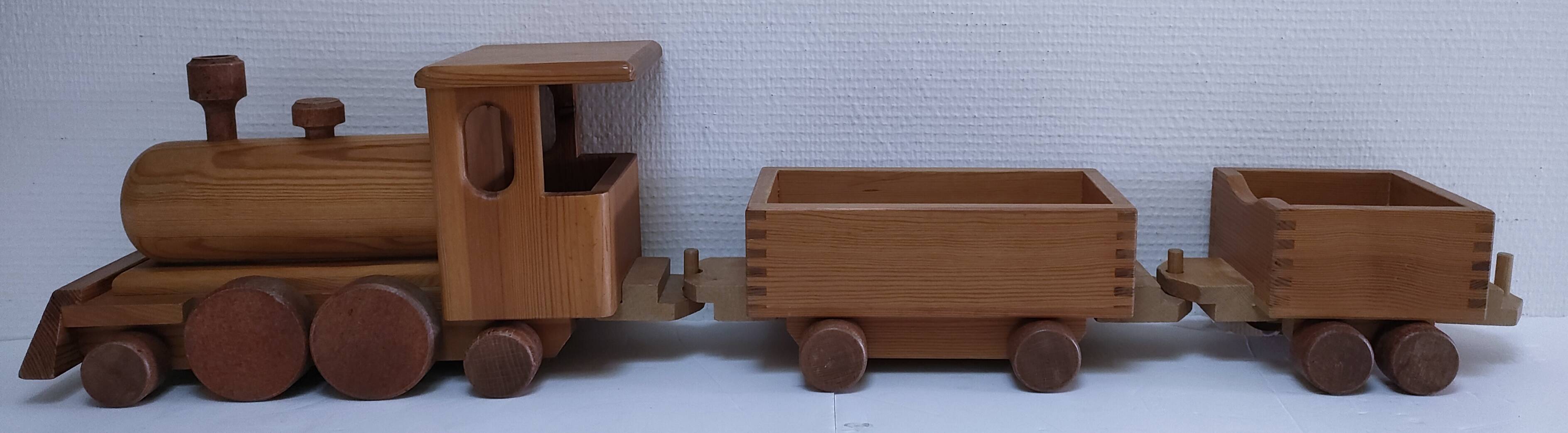 Large wooden train stamped Wog Austria