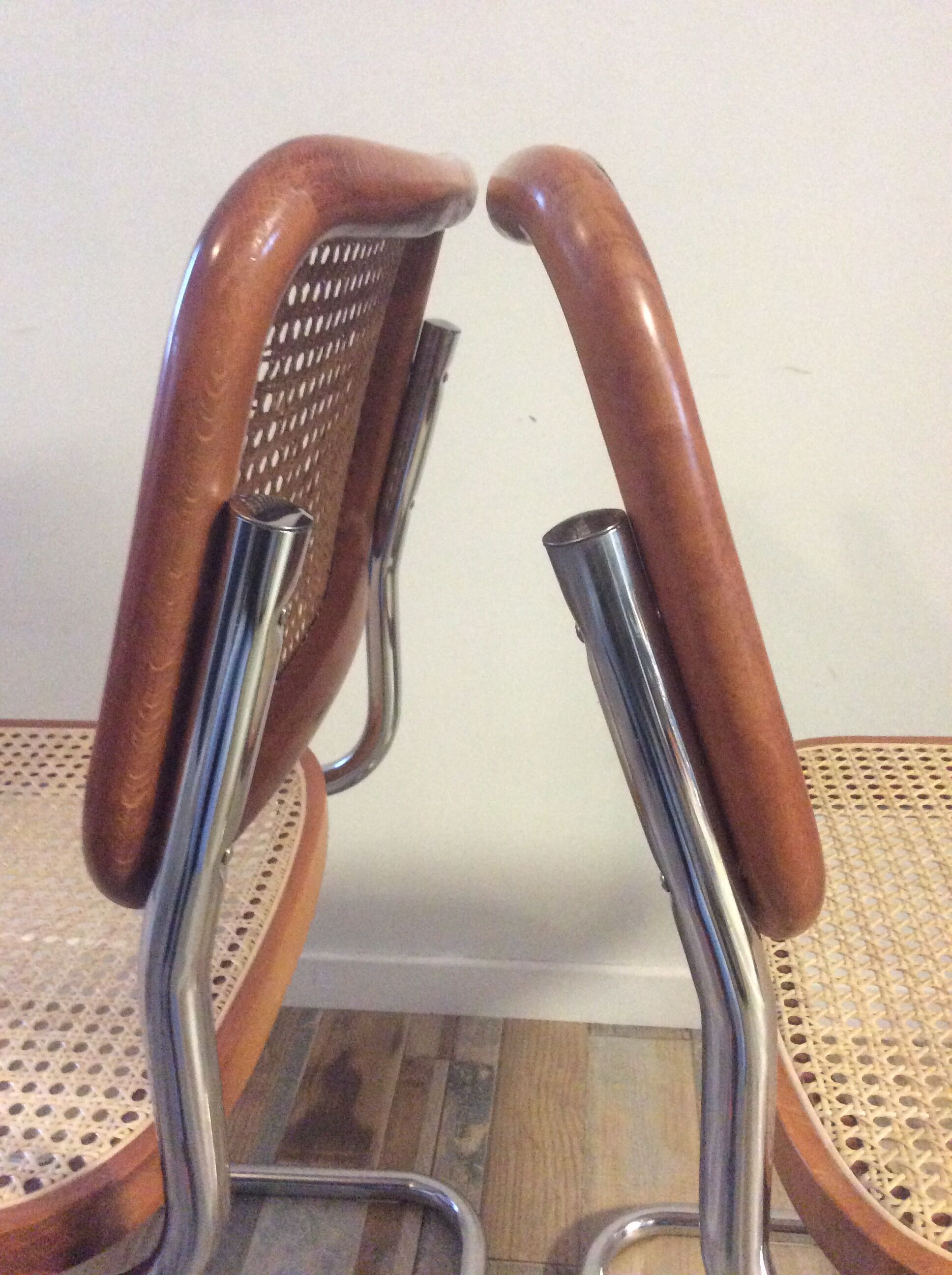 Pair of chairs Marcel Breuer Cesca B32