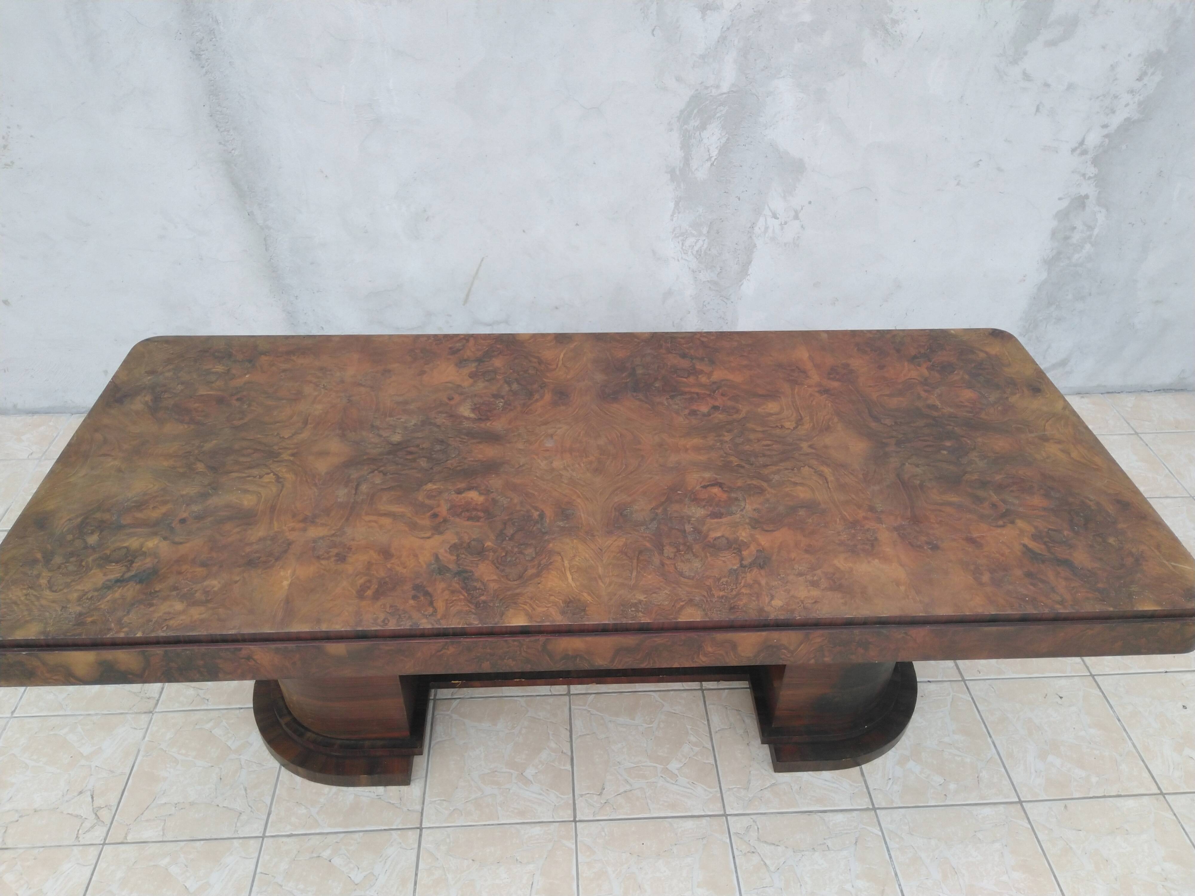 Art deco period table in walnut bramble